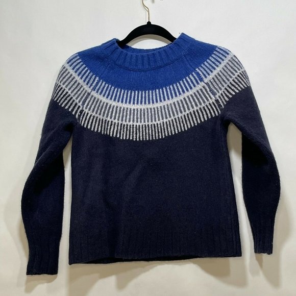 Everlane Womens Blue 100% Wool Crew Neck Long Sleeve Pullover Sweater Size S - Picture 4 of 7